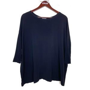 Piko Women’s Dolman 3/4 Sleeve Soft Tee Shirt Small Black Casual Relaxed Fit